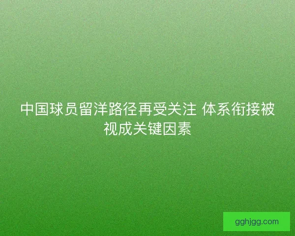 中国球员留洋路径再受关注 体系衔接被视成关键因素 中国球员留洋路径再受关注 体系衔接被视成关键因素