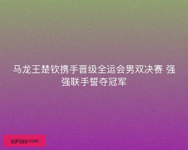 马龙王楚钦携手晋级全运会男双决赛 强强联手誓夺冠军